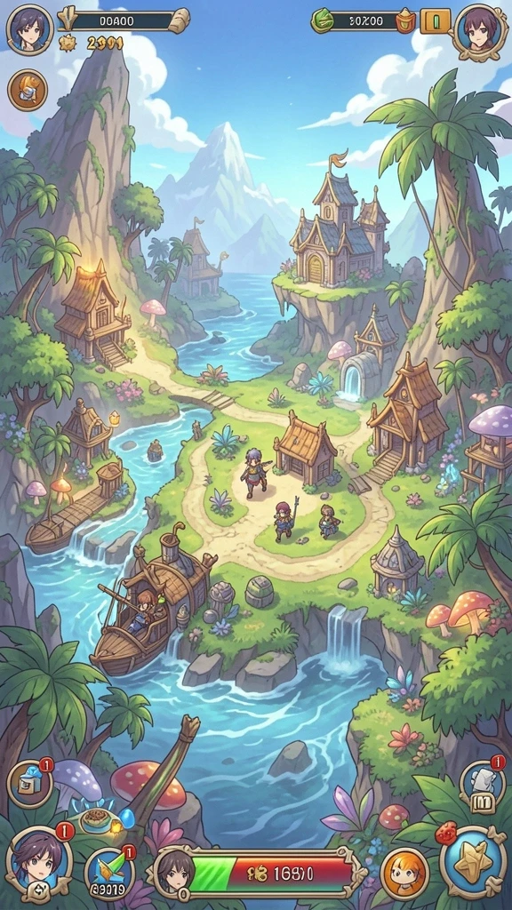 Screenshot karakter dengan power-up yang keren.