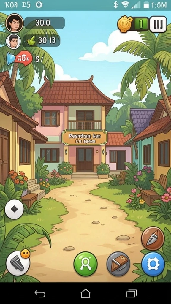 Tampilan level pertama yang penuh warna dan detail.