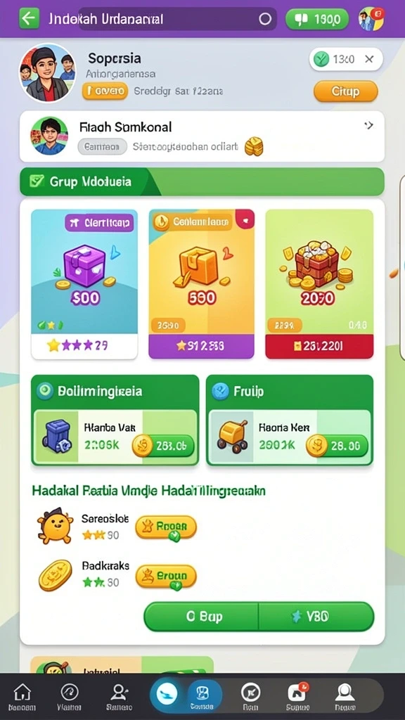Screenshot aplikasi yang menampilkan karakter utama dalam petualangan.