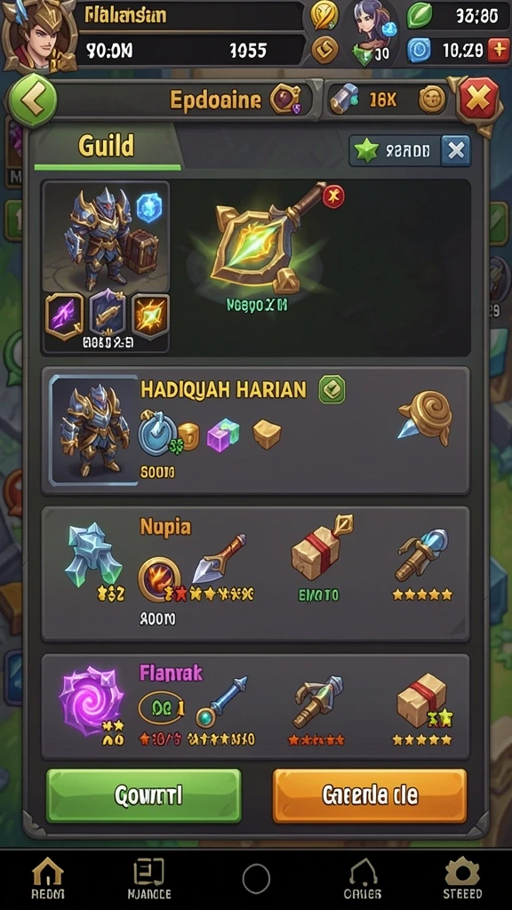 Karakter unik yang dapat dipilih pemain.