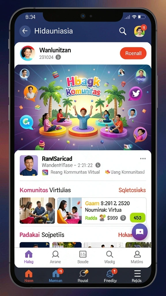 Fitur interaksi sosial yang membuat bermain lebih seru.