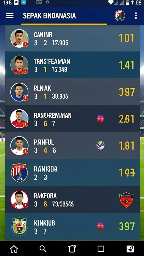 Fitur analisis statistik untuk membantu pemain.