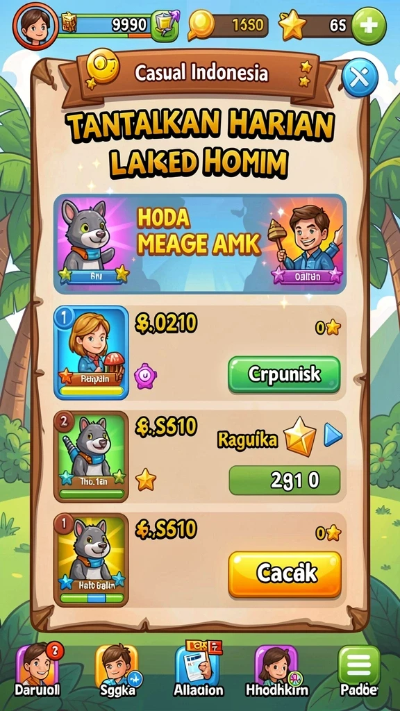 Layar utama dengan pilihan mesin slot yang beragam.